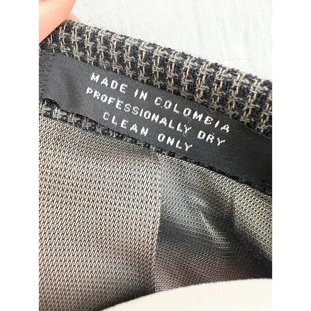 Oscar de la Renta‎ Mens 42R Wool Blazer Grey Black Houndstooth 3-Button Coat